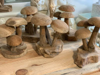 Teak Holz Skulptur Pilze Set  Designs Höhe ca.30cm...