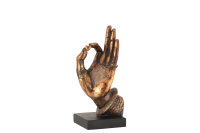 J-Line Buddha Hand Figur Skulptur Mudra Herz H30 cm Antik Gold Designe