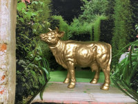 Kuh Kühe Figur Dekoration Home u. Garten Gold New...