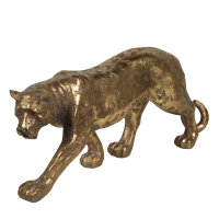 Leopard  Goldfarbig Skulptur Dekoratives Figur Deko Accessoires L35 cm