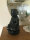 Buddha H28 cm Shaolin Mönch mit schwarz Silber Deko