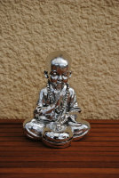 Buddha Skulptur Figur  H23 cm Shaolin Mönch Silber Deko