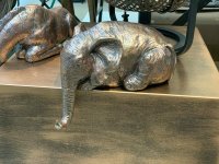Kantenhocker Liegender Elefant Figur Deko Gold Tierfigur...