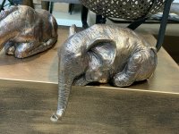 Kantenhocker Liegender Elefant Figur Deko Gold Tierfigur Skulptur Top