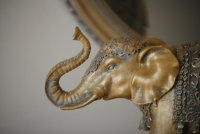 Schöne  B27 cm Elefant Figur Skulptur Elephant aus Polyresin Gold