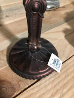 Set Vintage Kerzenständer Glas Bauernsilber H21 u. 15 cm Braun