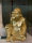 Gorilla sitzend Skulptur Deko Figur H 21cm Gold Skulptur Affe