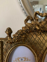 Edel Doppelter oval 2 x 9 x 6 cm Bilderrahmen Gold french 231