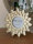 Edel Foto Sonne Blüte Beige Rund Rahmen Bilderrahmen 10 x10 cm Shabby Styl
