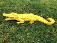 Krokodil Alligator 70cm Garten Gartenfigur Gelb...
