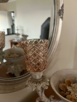 Kerzenglas Glasaufsatz Amber Raute KRÖMER Teelicht...