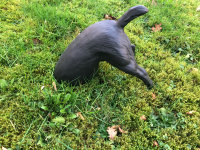 Hund Grabend Buddelnder Hunde halber Gartenfigur Figur Garten Schwarz