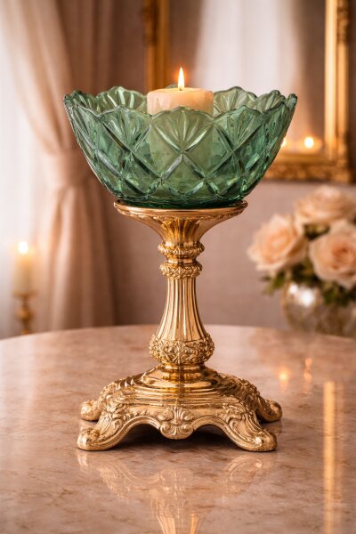 XXL Kerzenglas Glasaufsatz Fiori smoke KRÖMER Teelicht Kerzenständer Leuchter