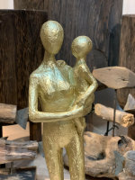 Trend Figur Mutter Kind Skulptur Modern Gold H 32