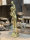 Figur Vater Papa Kind Skulptur Modern Gold H 40cm