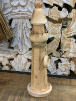 Maritime Deko Leuchtturm beige natur  40 cm  aus Holz
