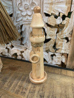 Maritime Deko Leuchtturm beige natur  40 cm  aus Holz