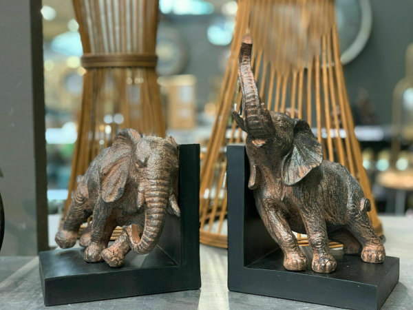 Elefant Buchstützen SET Elefanten Dickhäuter Afrika Deko Trends H25 cm