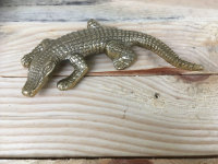Krokodil Gold 18 cm Skulptur Alligator Tierfigur...