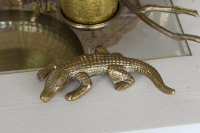 Krokodil Gold 18 cm Skulptur Alligator Tierfigur...
