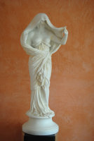 Statue H81 cm Figur Frau Dame nackt unterm Tuch Edel Deko 0045-70